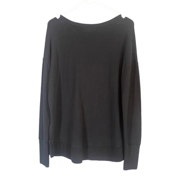 Athleta Black Long Sleeve Athletic Pullover Casual Sweatshirt Women SZ MP - Picture 2 of 8